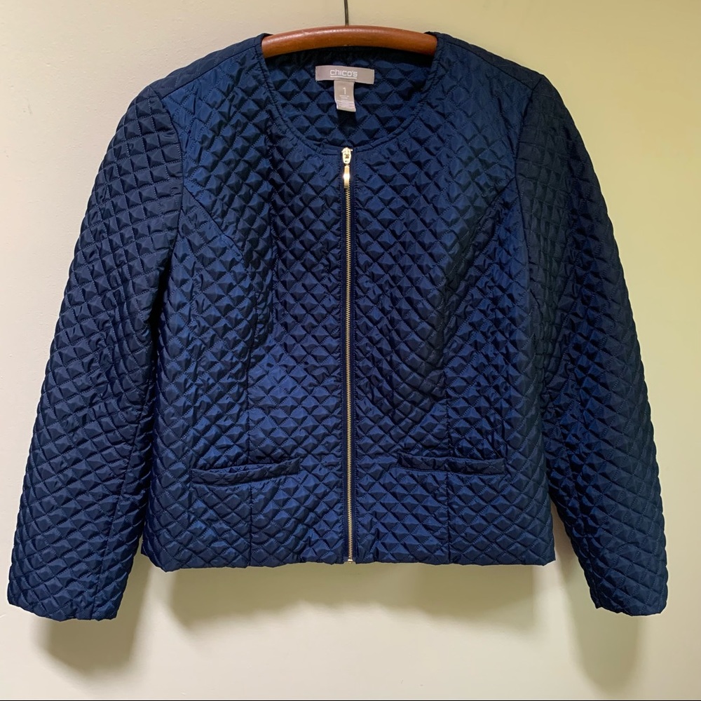 Chico’s Navy Quilted Jacket